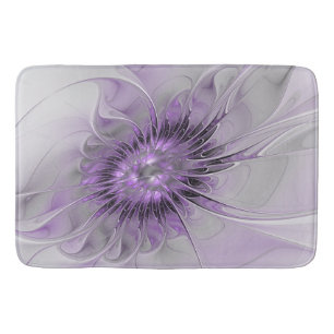 Tapis De Bain Lavande Fleur Dream Moderne Abstrait Fractal Art