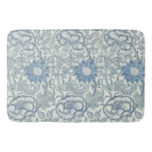 Tapis De Bain Le beau motif floral de William Morris, bleu,