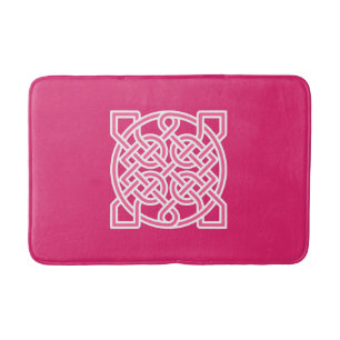 Tapis De Bain Le noeud de marin celtique, Fuchsia rose et blanc
