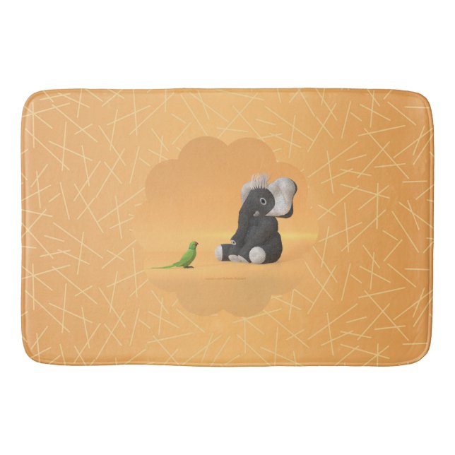 Tapis De Bain Le perroquet rencontre un éléphant farci (Devant)