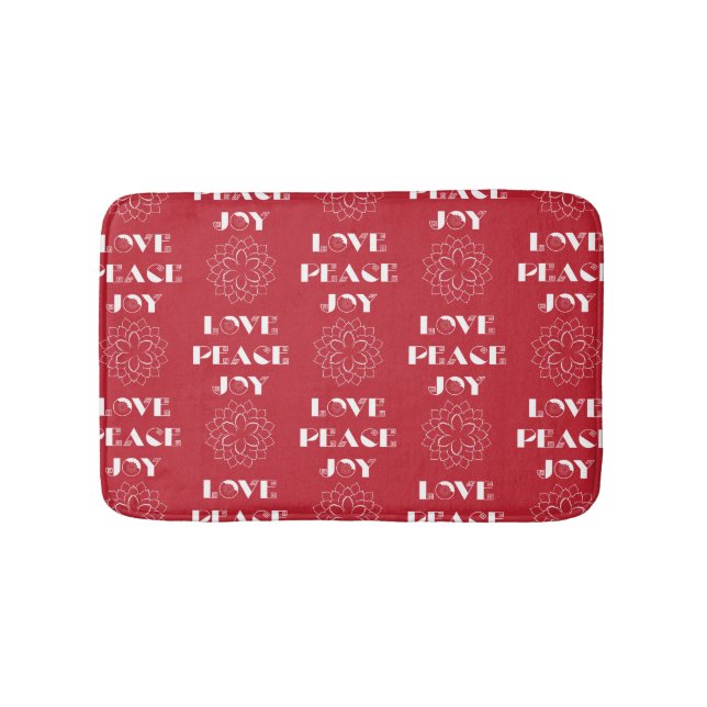 Tapis De Bain Le Petit Rouge et Blanc, Peace, Joy (Devant)