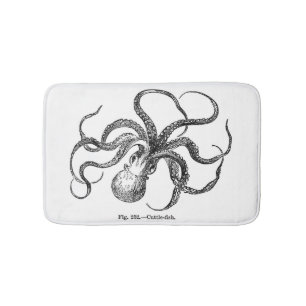 Tapis De Bain Le poulpe vintage de seiches kraken le steampunk