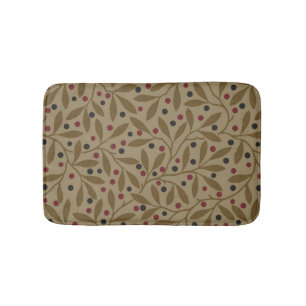 Tapis De Bain Leaf Berry Classique Colorful Art Motif