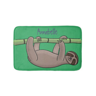 Tapis De Bain Légère paresse souriante sur l'illustration d'un
