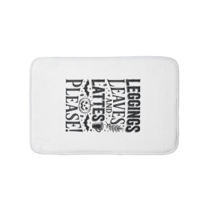 Tapis De Bain Leggings Feuilles Lattés Halloween Automne Café Cr