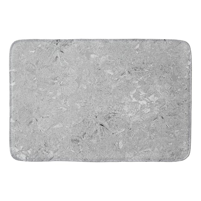 Tapis De Bain "L'élégance en argent : des fleurs d'hibiscus brûl (Devant)