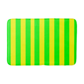 Tapis De Bain Lemon Yellow and Lime Green Stripes 