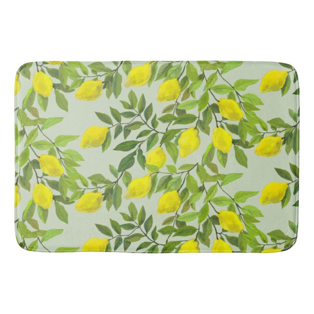 Tapis De Bain Lémons et branches jaunes (Devant)
