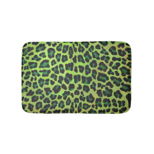 Tapis De Bain Léopard noir et vert