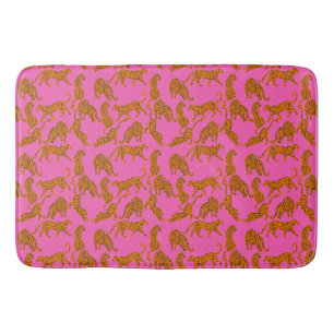 Tapis De Bain Léopards Abstraits aux lèvres rouges et enveloppem