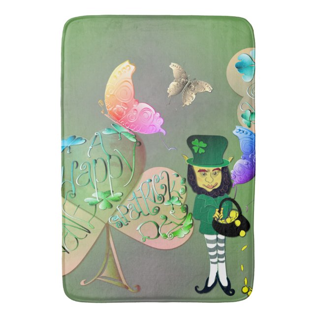 Tapis De Bain Leprechaun & Shamrock Mat de bain (devant Vertical)