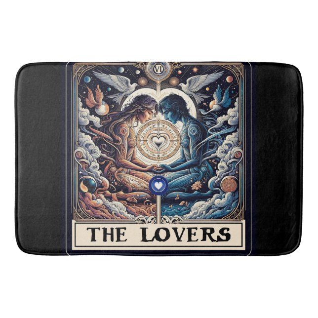 Tapis De Bain LES AMOUREUX Tarot Céleste Homme & Femme Âmes (Devant)