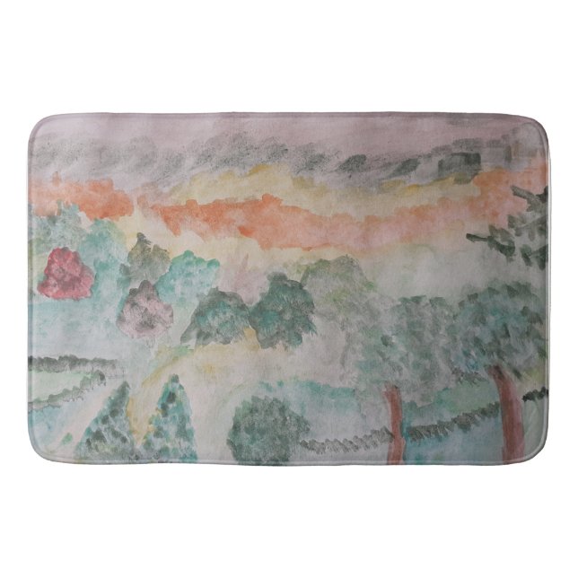 Tapis De Bain Les Arbres Sur La Baie Du Mat De Bain (Devant)