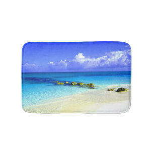 Tapis De Bain Les eaux tropicales bleues avec la plage