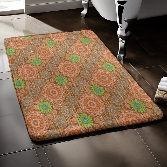 Tapis De Bain Les fibres de dispersion pluvieuse orangée texturé (Créateur téléchargé)