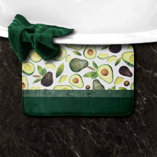 Tapis De Bain Les fleurs d'Avocado   Motif de fruits rustiques v