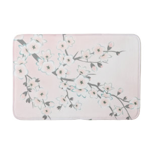 Tapis De Bain Les fleurs de cerisier de Sakura rougissent menthe