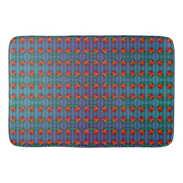 Tapis De Bain Les fleurs rouges ont le blues (Devant)