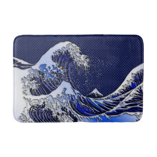 Tapis De Bain Les grands styles de fibre de carbone de chrome de