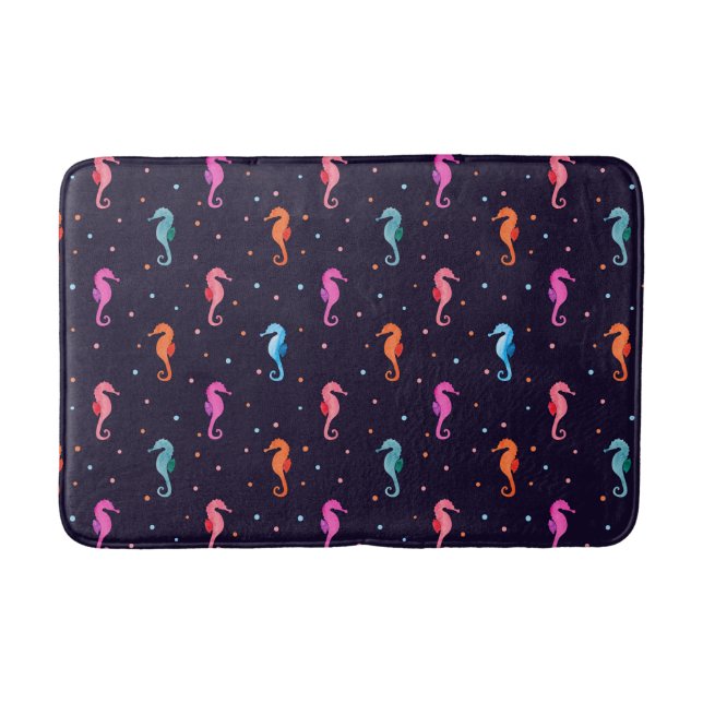 Tapis De Bain Les hippocampes d'eau sur le Motif bleu de la mari (Devant)