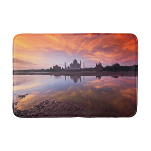 Tapis De Bain Les monuments Coucher de soleil de Taj Mahal