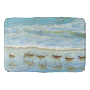 Tapis De Bain Les oiseaux de rivage, une journée à la plage