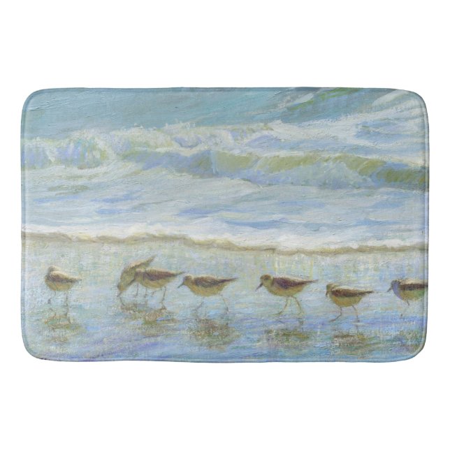 Tapis De Bain Les oiseaux de rivage, une journée à la plage (Devant)