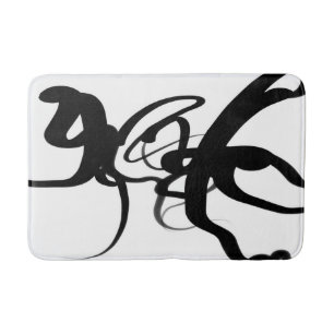 Tapis De Bain Les Plongeurs : Noir et Blanc Abstrait