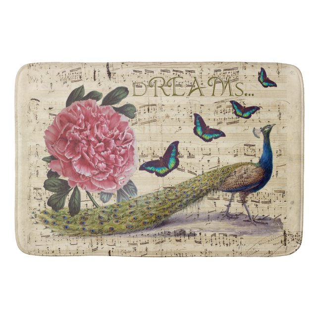 Tapis De Bain Les rêves de paon (Devant)