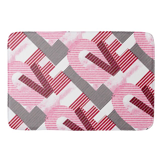 Tapis De Bain Lettre magenta géométrique d'amour (Devant)