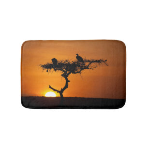 Tapis De Bain Lever de soleil au Masai Mara, Kenya