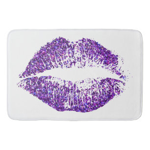 Tapis De Bain Lèvres à Parties scintillant violette #3