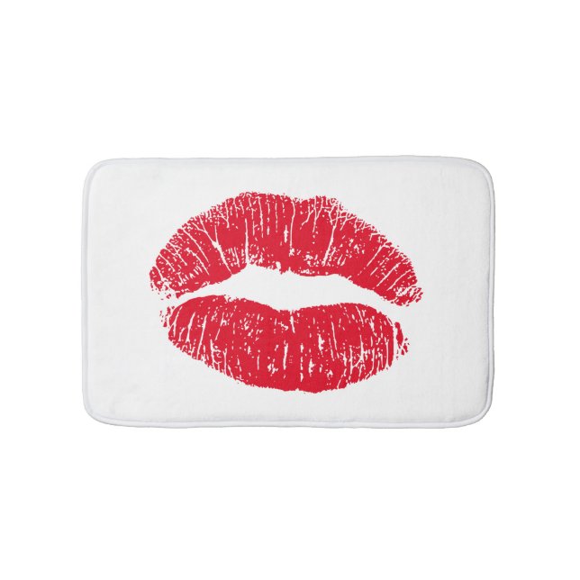 Tapis De Bain Lèvres de baiser rouges (Devant)