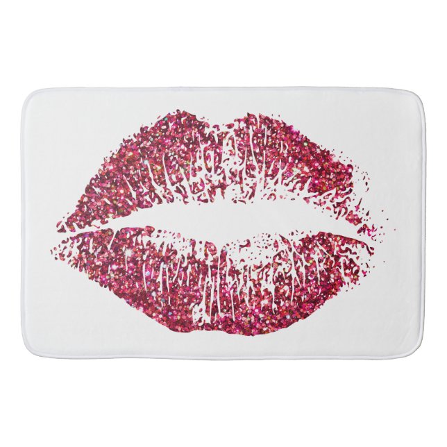 Tapis De Bain Lèvres rouges de parties scintillantes (Devant)
