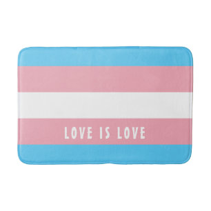 Tapis De Bain LGBT Rainbow Trangender Pride drapeau Texte person