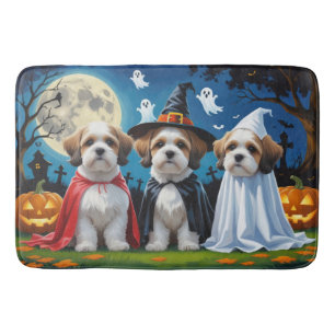 Tapis De Bain Lhasa Apso Chiens Citrouille Halloween Funny