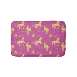 Tapis De Bain Licorne Magique Or Rose