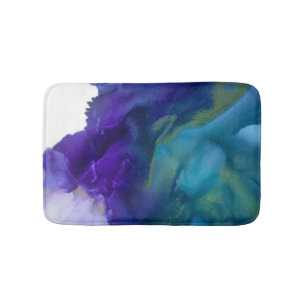 Tapis De Bain Lien d'une couche d'oeil Violet, or, turquoise