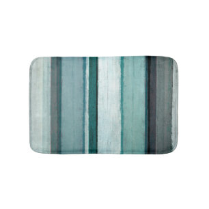Tapis De Bain "Lien" Teal et art abstrait gris