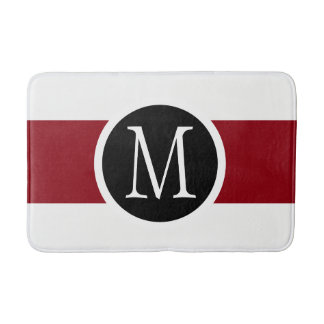 Tapis De Bain Ligne noire, blanche et rouge élégamment élégante