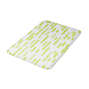 Tapis De Bain Lignes arrondies vertes de chaux brillantes Motif