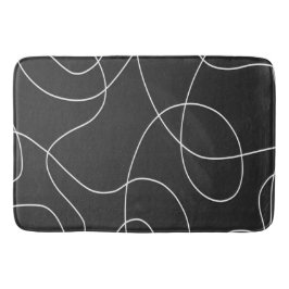 Tapis De Bain Lignes blanches sur noir