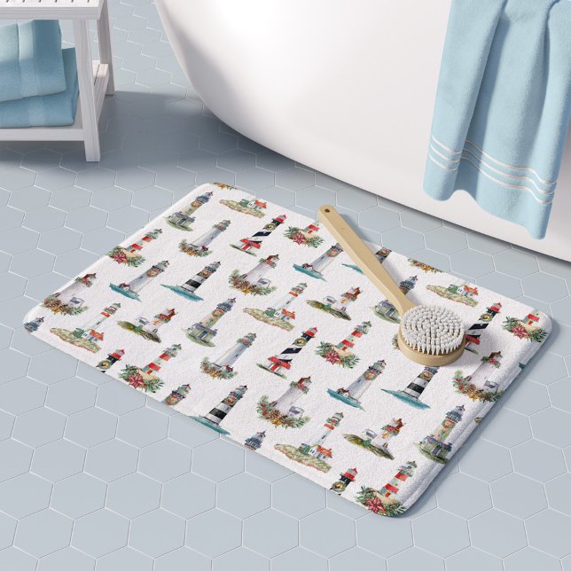 Tapis De Bain Ligthhouse nautique Noël côtier (Créateur téléchargé)