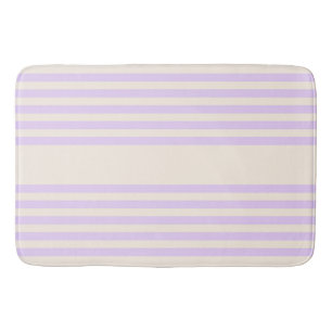 Tapis De Bain Lilac violet et beige cinq bandes motif