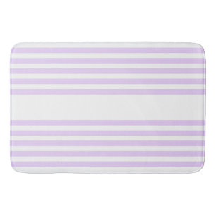 Tapis De Bain Lilac violet et blanc cinq bandes motif
