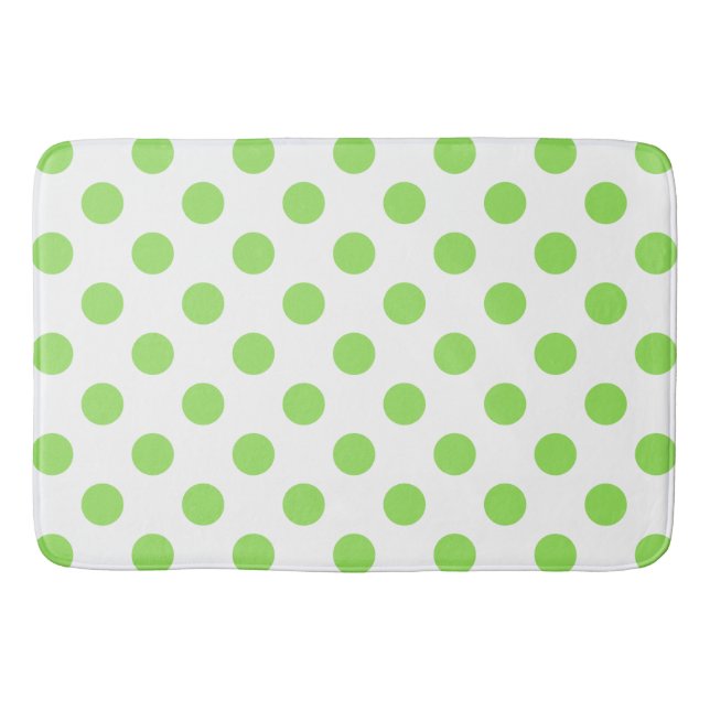 Tapis De Bain Lime et pois blancs (Devant)