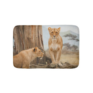 Tapis De Bain Lion animal sauvage personnalisé
