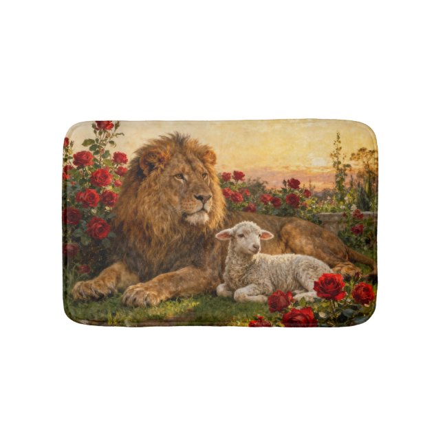 Tapis De Bain Lion & Lamb in the Roses (Devant)