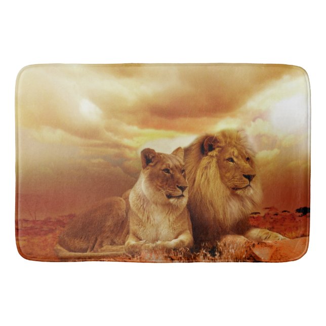 Tapis De Bain Lions ensemble (Devant)