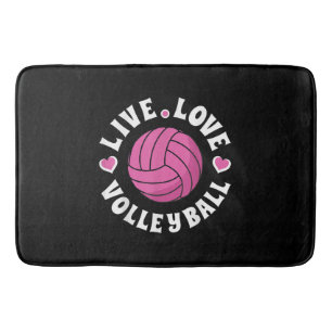 Tapis De Bain Live Love Volleyball Pour Femmes Filles Volleyball
